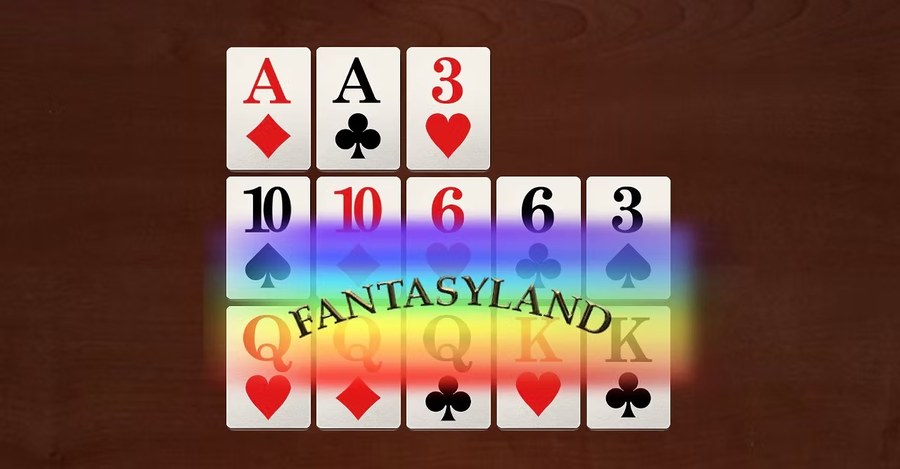 Fantasyland tutorial screenshot: a QQ pair or better on the front row triggers Fantasyland